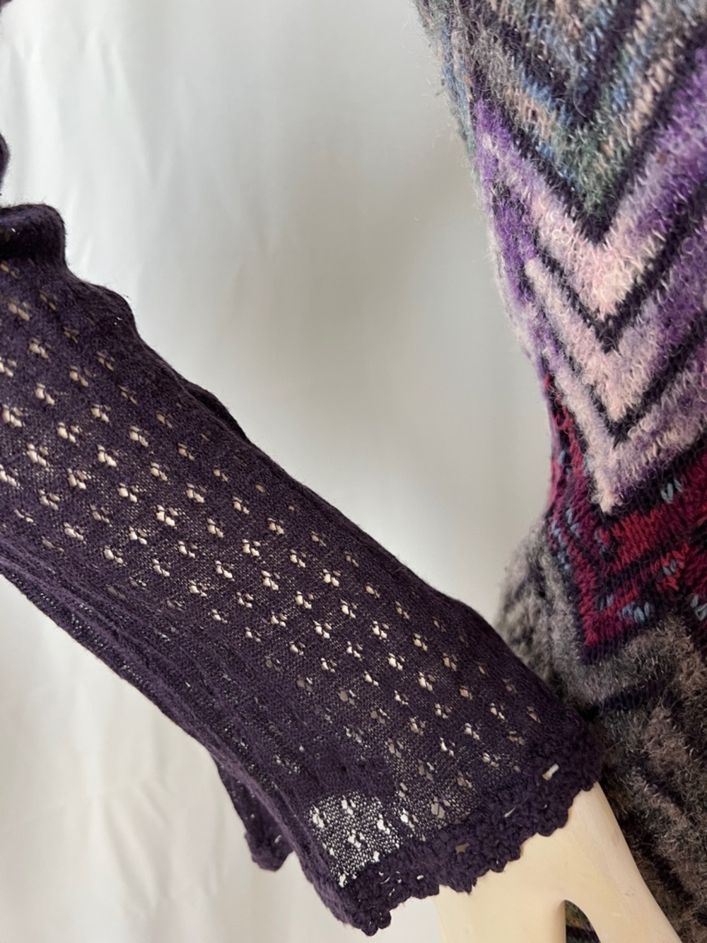 Free People Chevron Knit Midi Dress with Sheer bodice. - Picture 5 of 8
